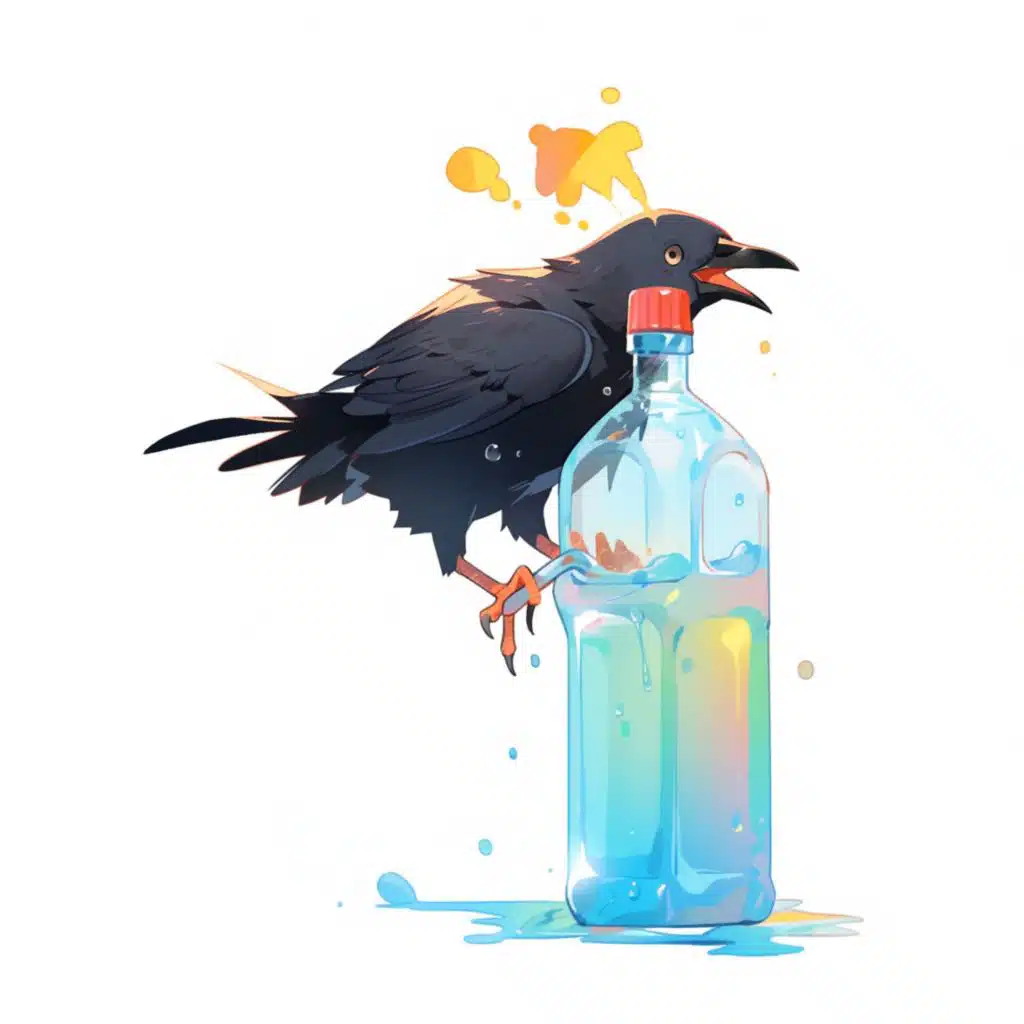 The Thirsty Crow Drinks Water