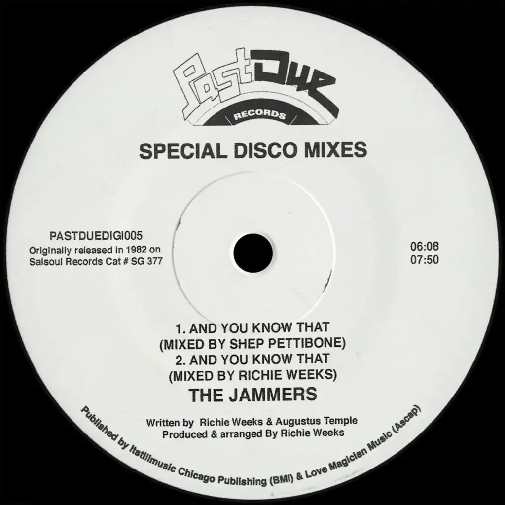 And You Know That (Special Disco Mixes)