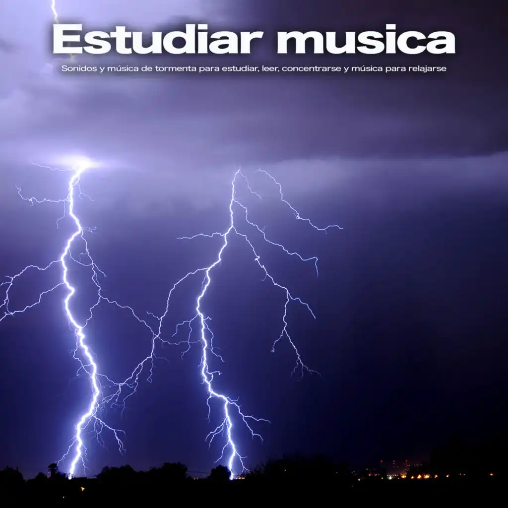 Música tranquila y sonidos de tormenta