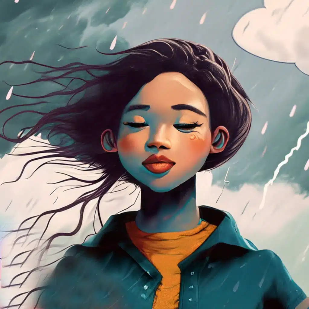 Girl wet in the Rain