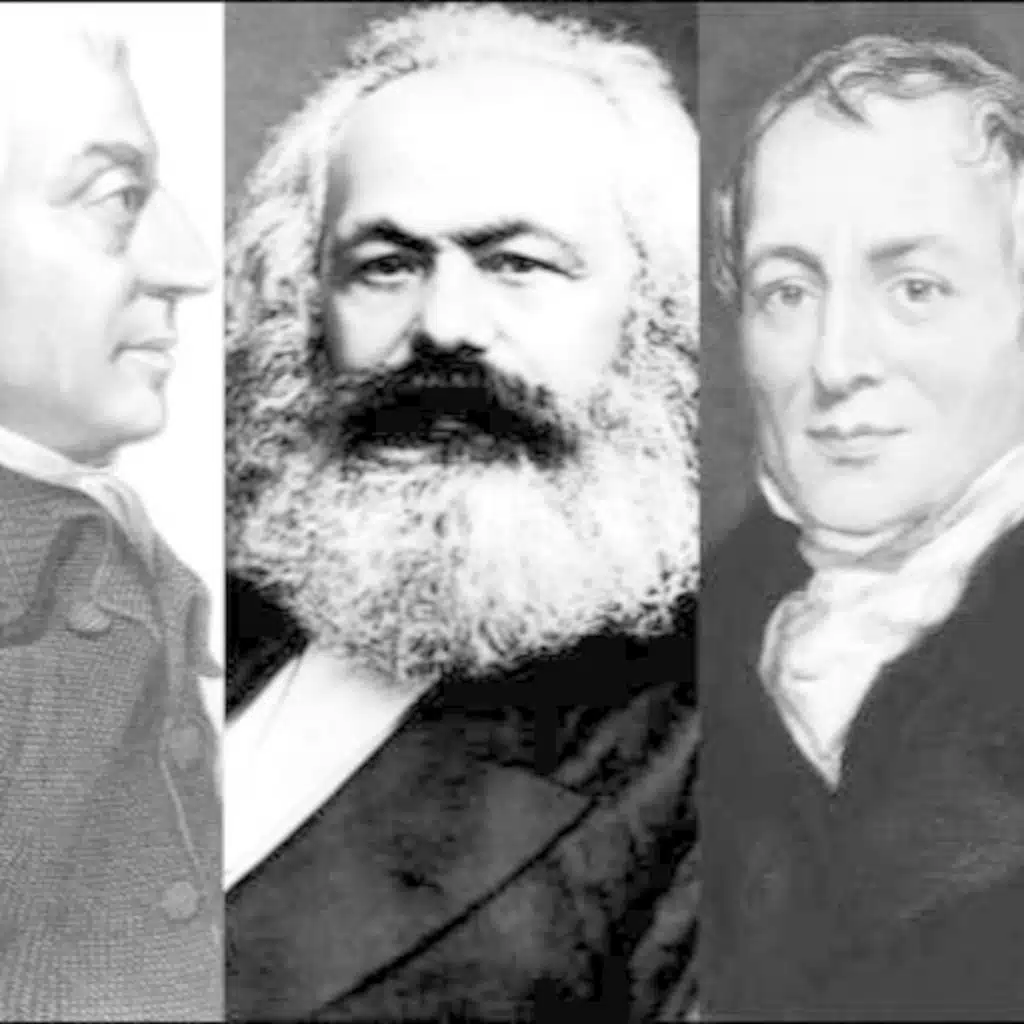 كارل ماركس وآدم سميث وديفيد ريكاردو