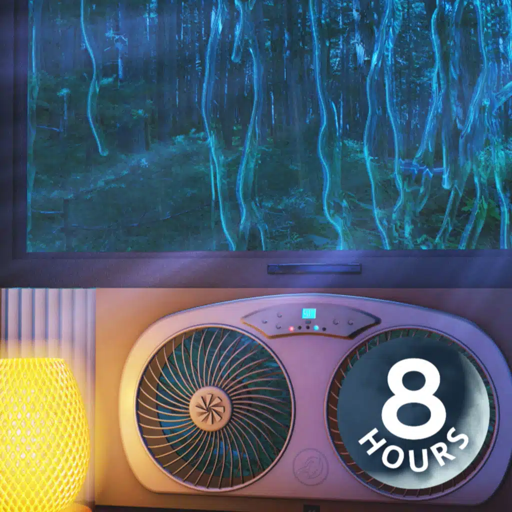 Rain on Window + Fan White Noise to Fall Asleep and Stay Asleep 8 Hours