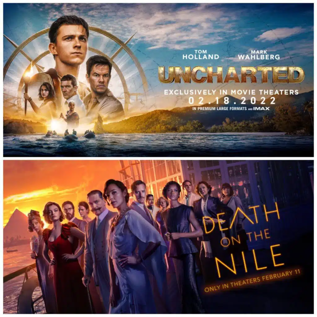 Uncharted + Death On The Nile Review - مراجعة فيلم أنتشارتد وفيلم ديث ون ذا نايل