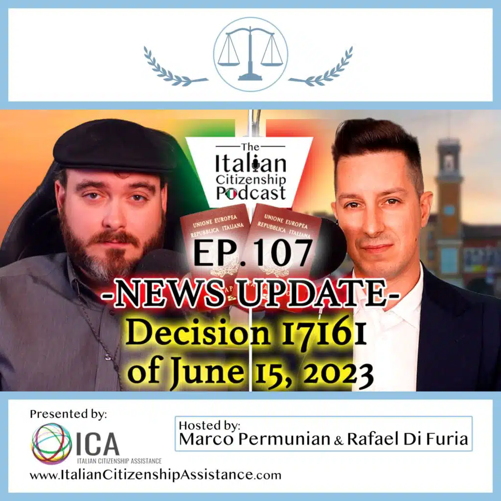 Italian Citizenship News Update - Decision 17161 of June 15, 2023 (& "1948 Cases")