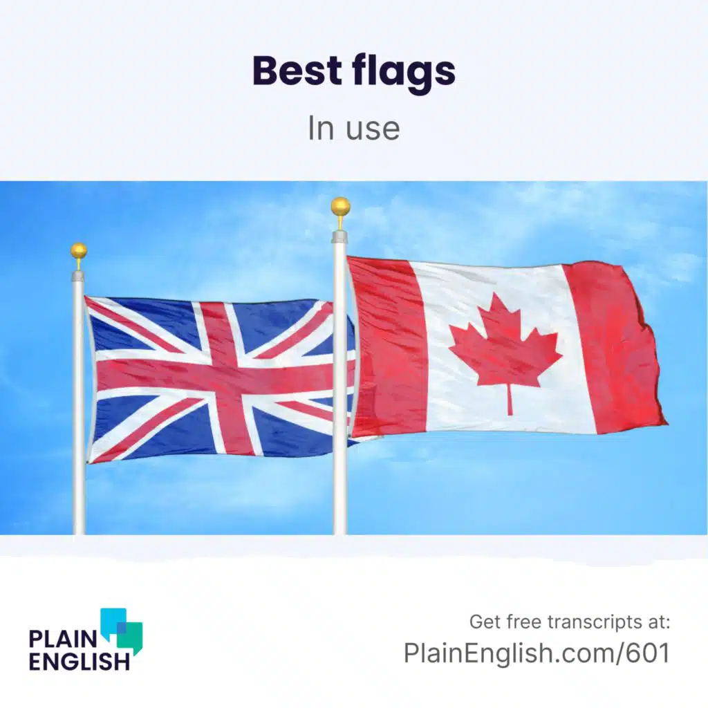 Flags in the English-speaking world | Learn English expression 'in use'