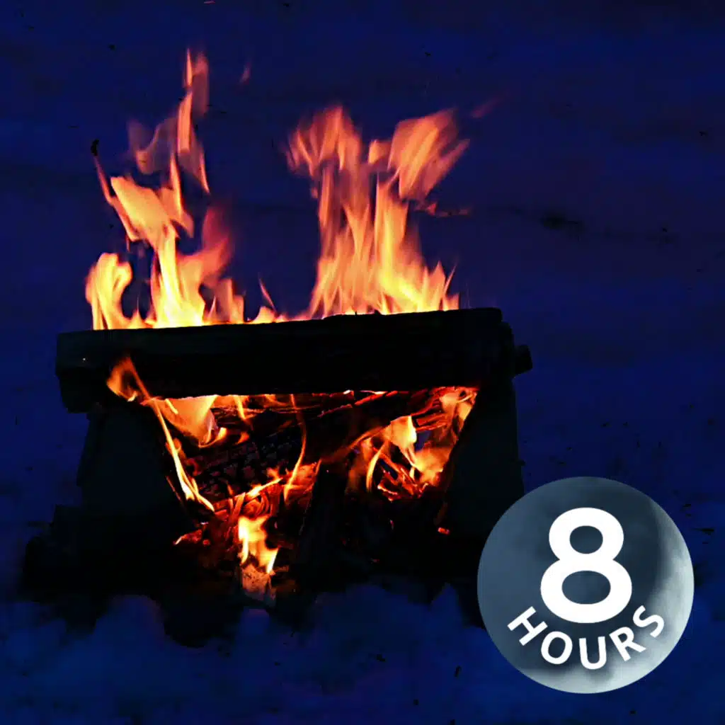 Crackling Campfire White Noise on a Snowy Winter Night 8 Hours