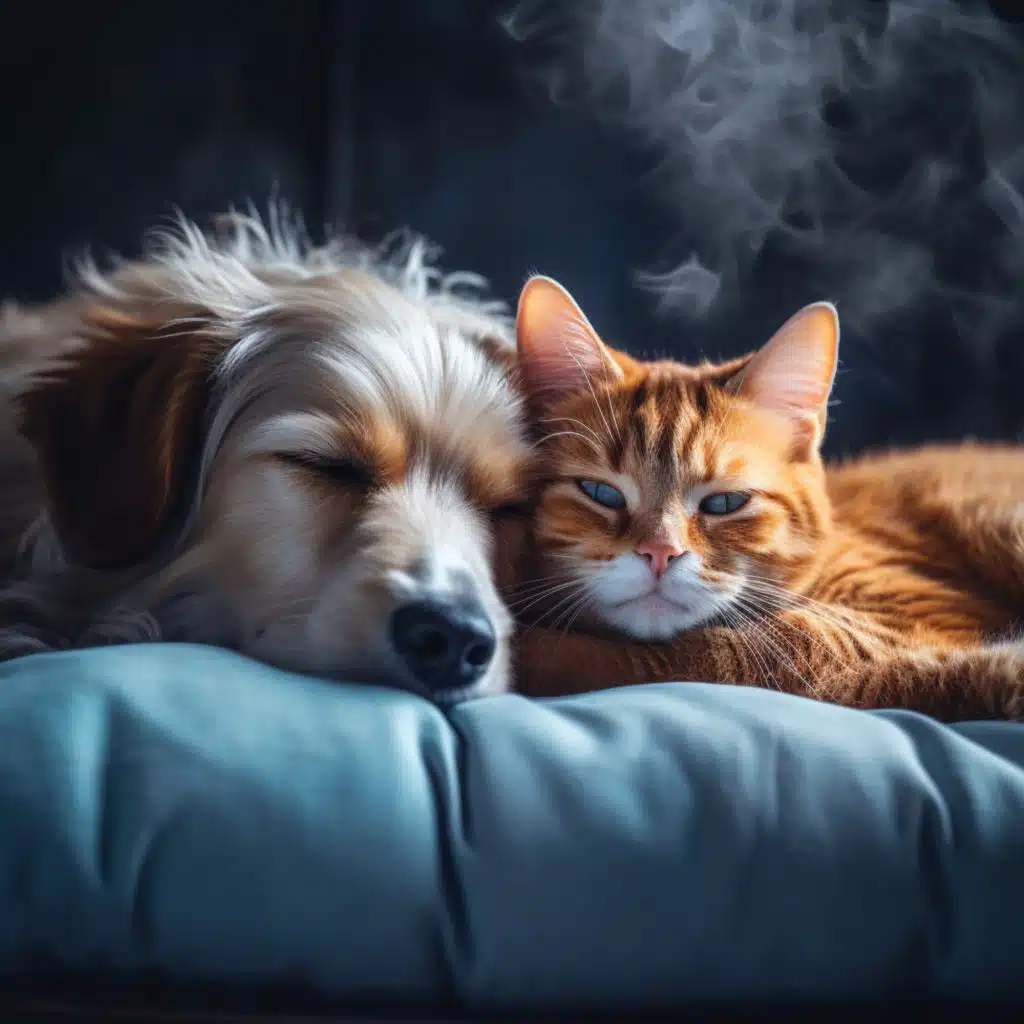 Paws in the Rain: Canine and Feline Relaxation