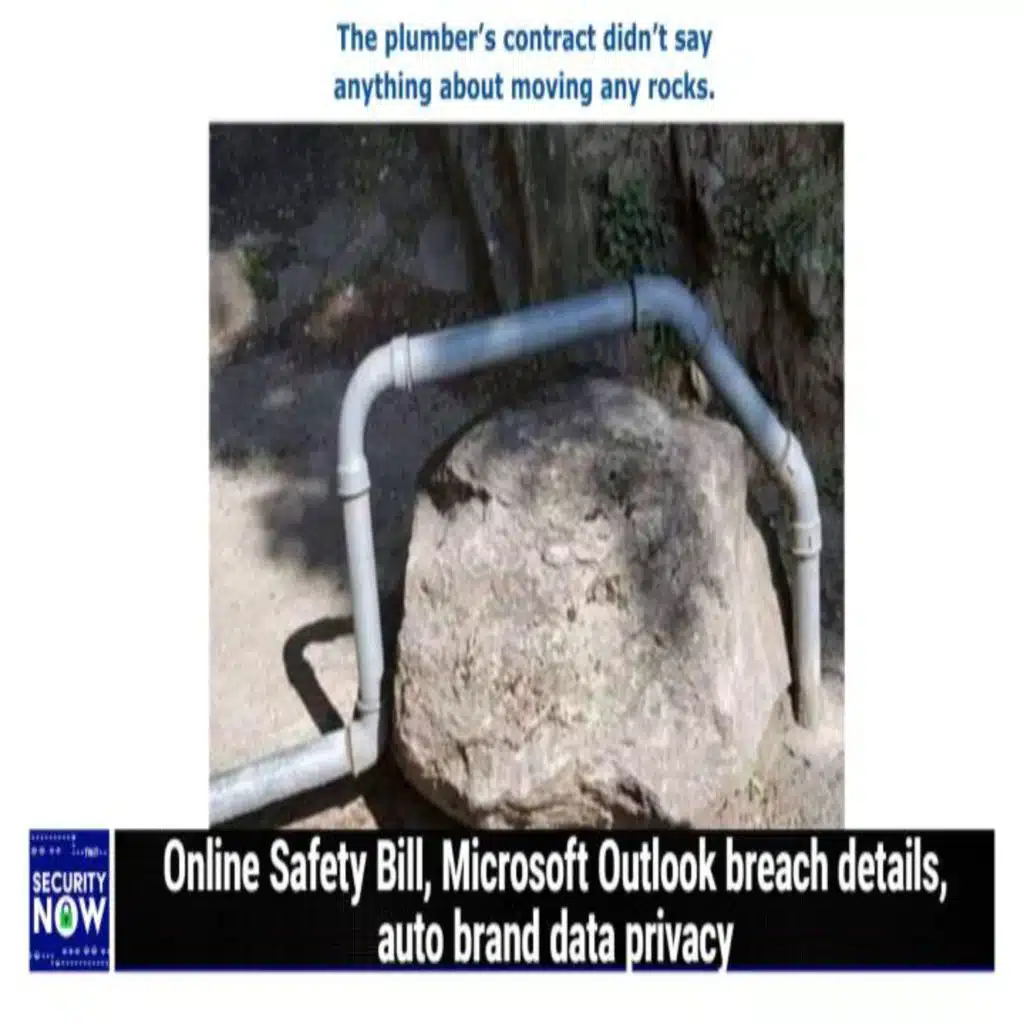 SN 939: LastMess - Online Safety Bill, Microsoft Outlook breach details, auto brand data privacy