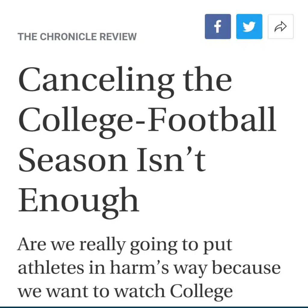 "Canceling the College Football Season Isn't Enough" (2020)