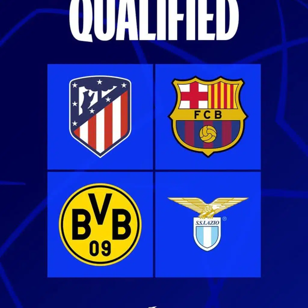 Atletico, Barca, Dortmund and Lazio progress to the Round of 16