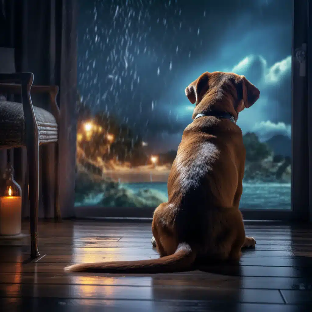 Rainy Canine Serenity