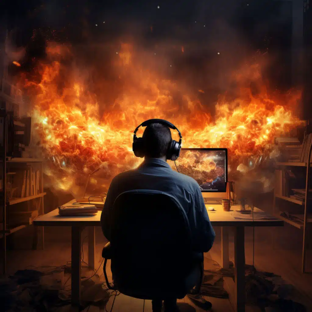 Fiery Workday: Energetic Tunes Beat