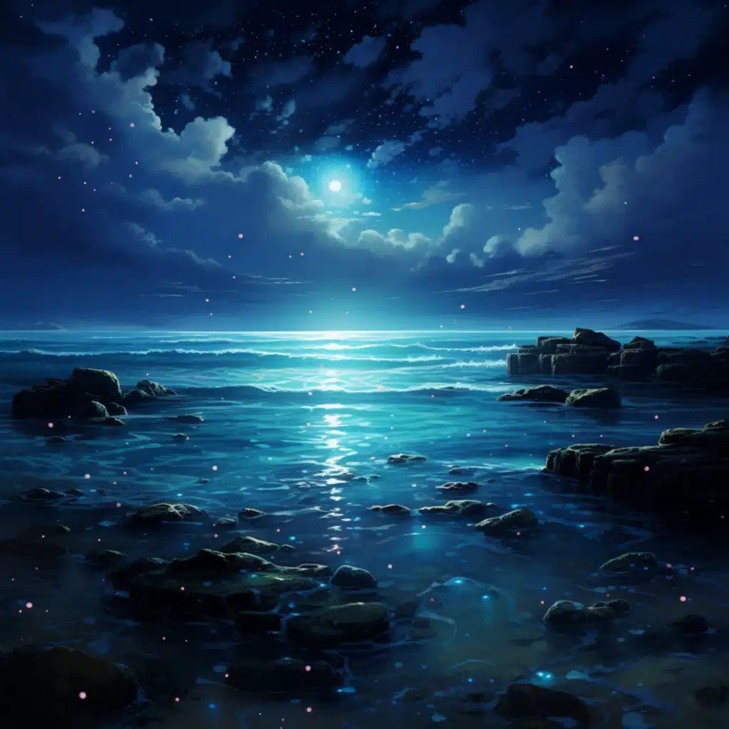 Serenidad Bajo Las Estrellas: Olas Oceánicas De Ensueño