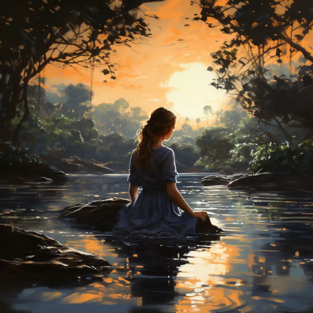 Serenidad En La Orilla: Relajación De Arroyo De Agua