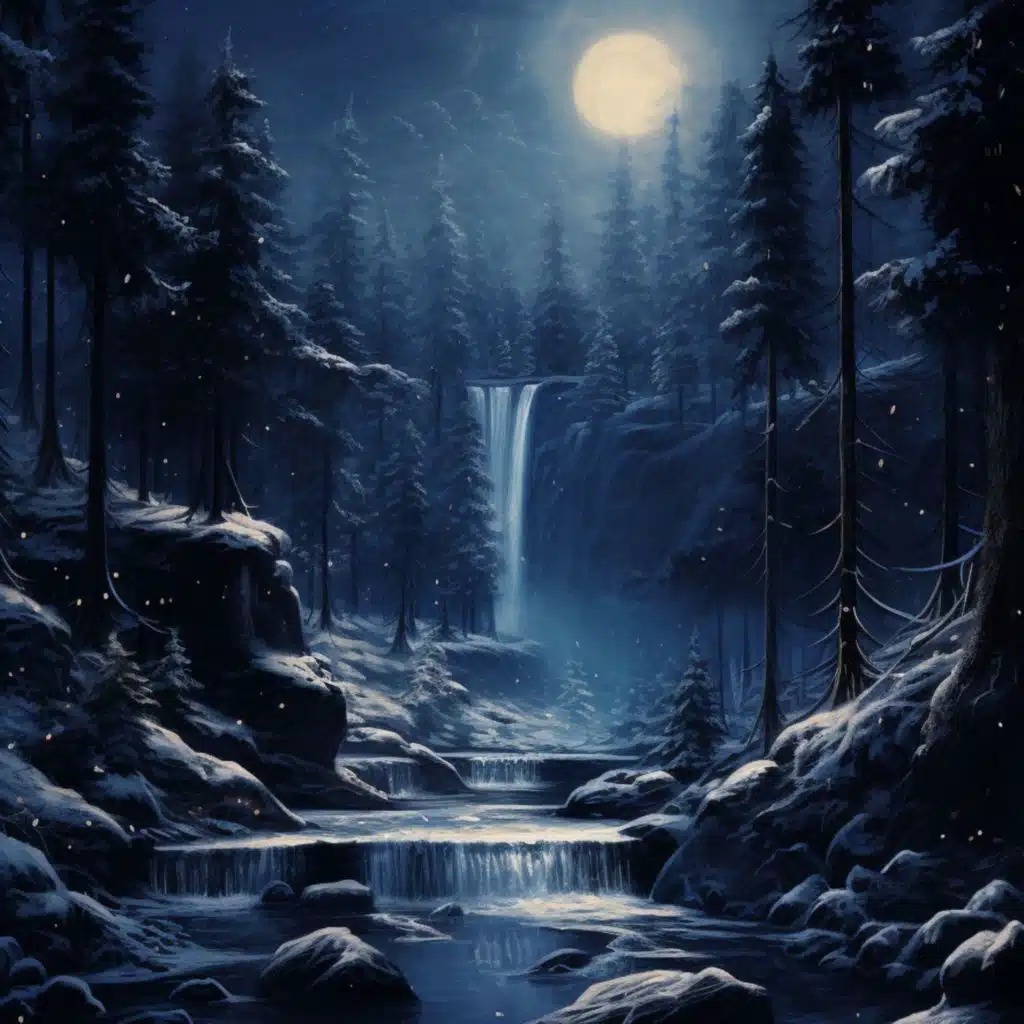 Winter Waterfall | White Noise Waterfall Nature Ambience