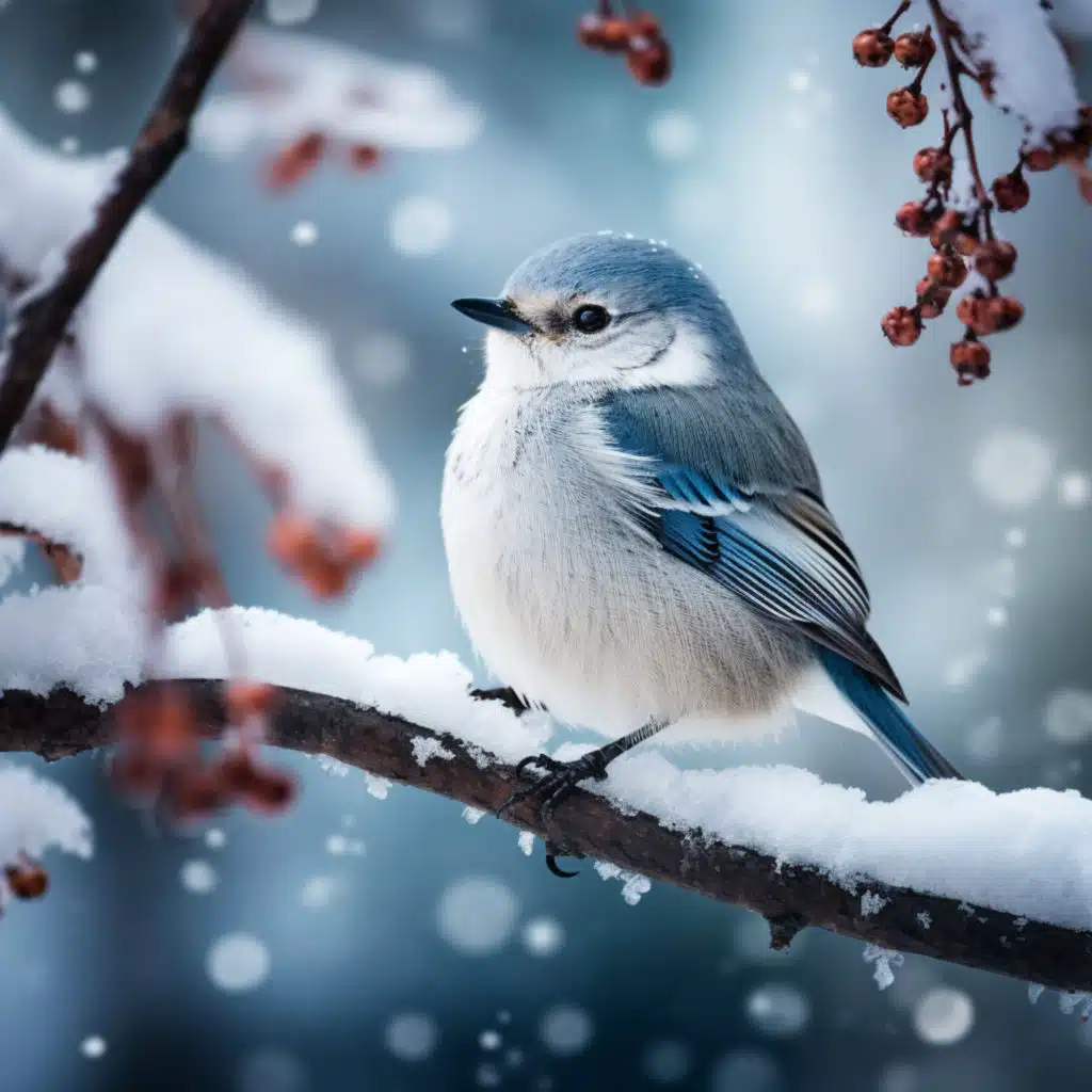 Melodic Aviary: Piano and Birds Chirping in Winter