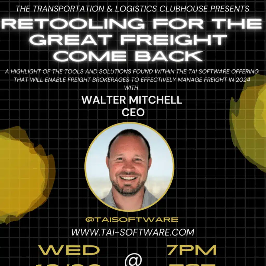 Episode #128 Retooling For the Great Freight Come Back with Tai Software's CEO Walter Mitch Mitchell