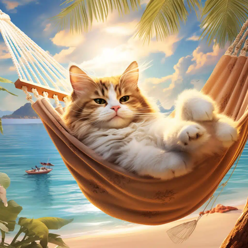 Feline Serenity and Ocean Breezes: Binaural Music for Stress Relief and Napping
