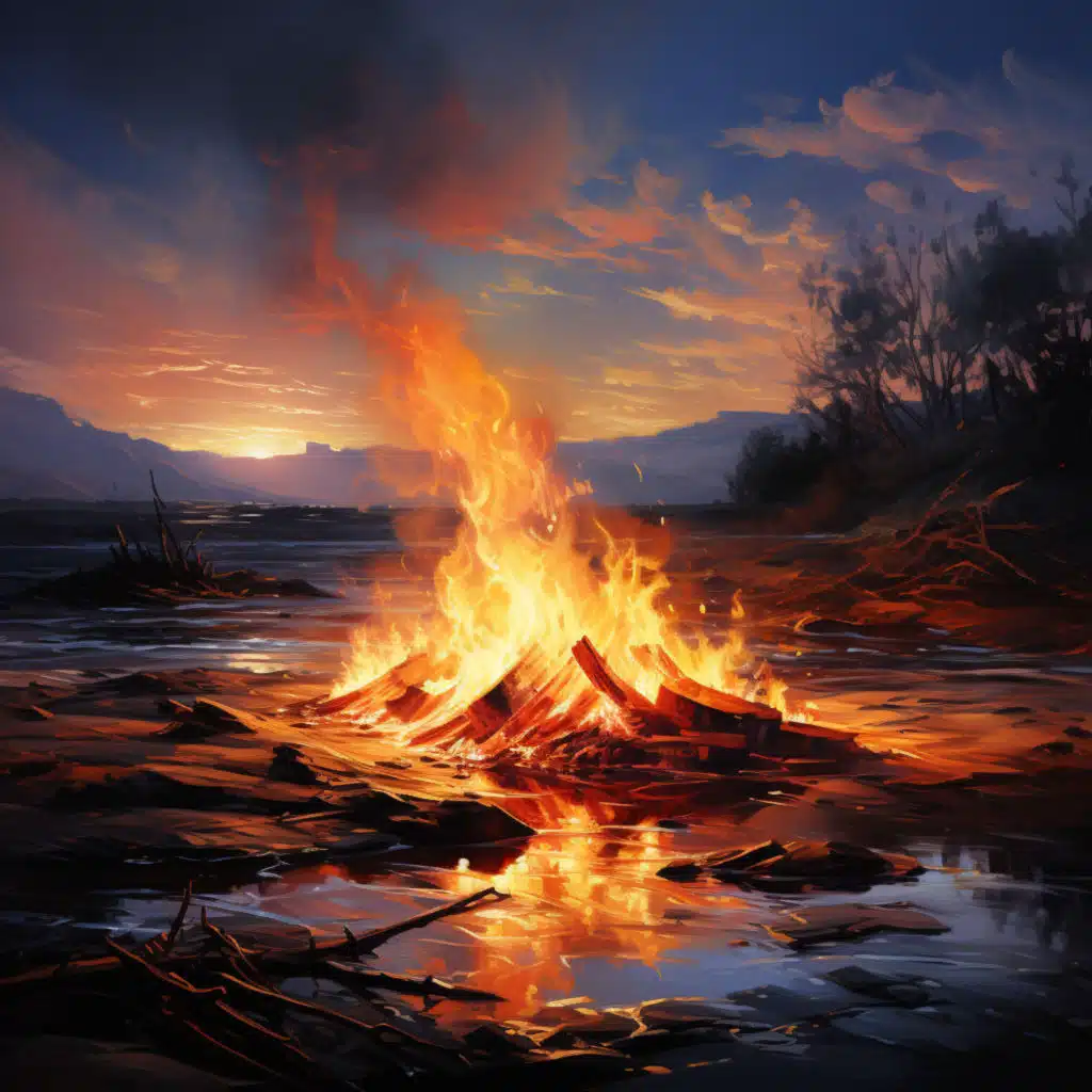 Serenidad De Las Brasas Musicales: Armonía Del Spa De Fuego Y Llamas