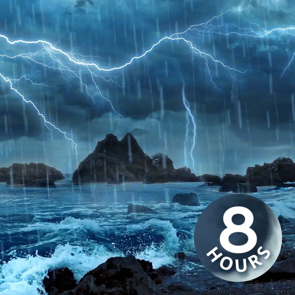 Huge Rainstorm + Thunder + Crashing Waves = 8 Hours White Noise for Sleep