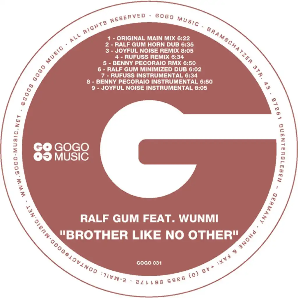Brother Like No Other (Ralf GUM Minimized Dub) [ft. Wunmi]