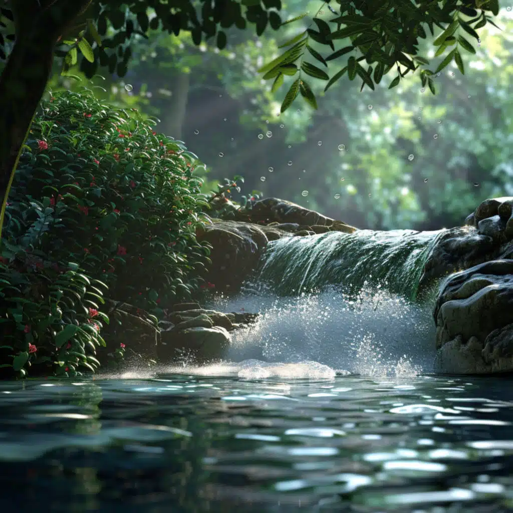 Peaceful Waterfall for Work Harmony