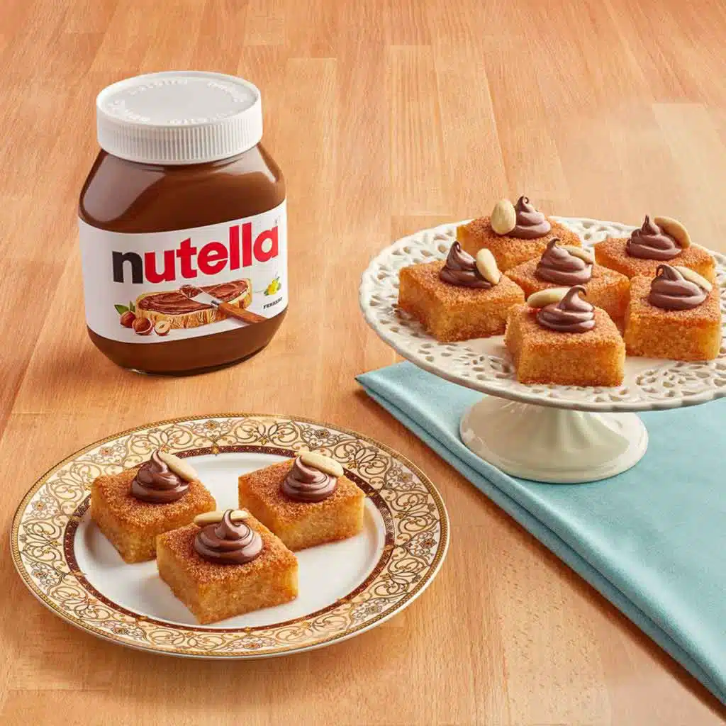 بسبوسة مع نوتيلا