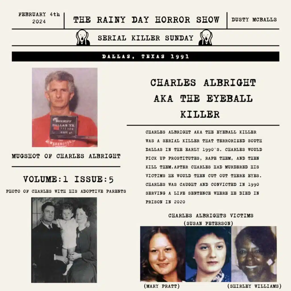 Serial Killer Sunday Ep. 6: Charles Albright (AKA The Eyeball Killer)