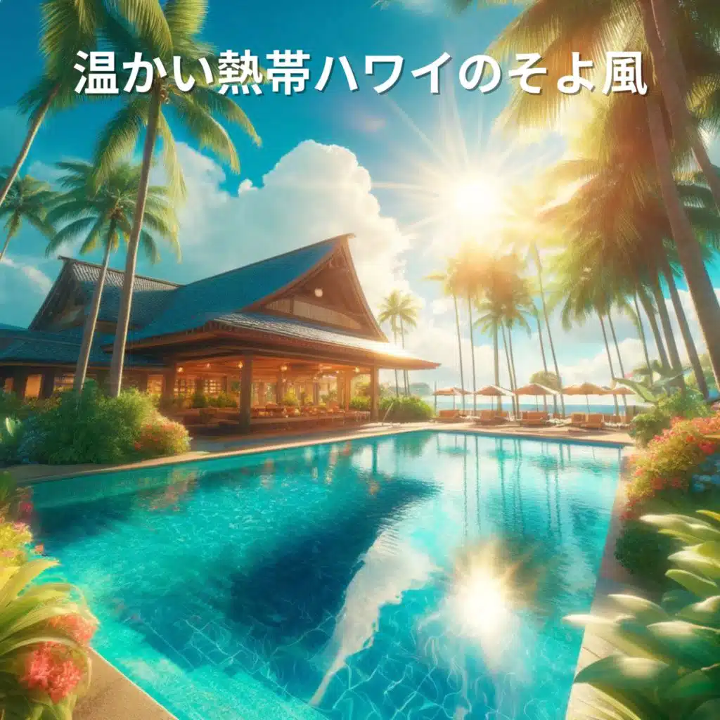 温かい熱帯ハワイのそよ風：プール付きホテルのスパ