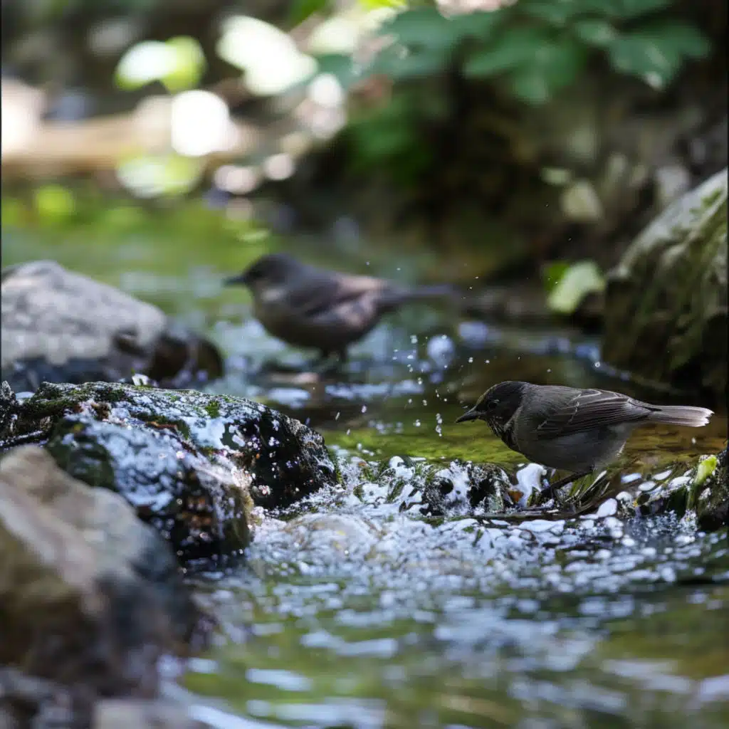 Creek Whispers Amidst Feathered Silence