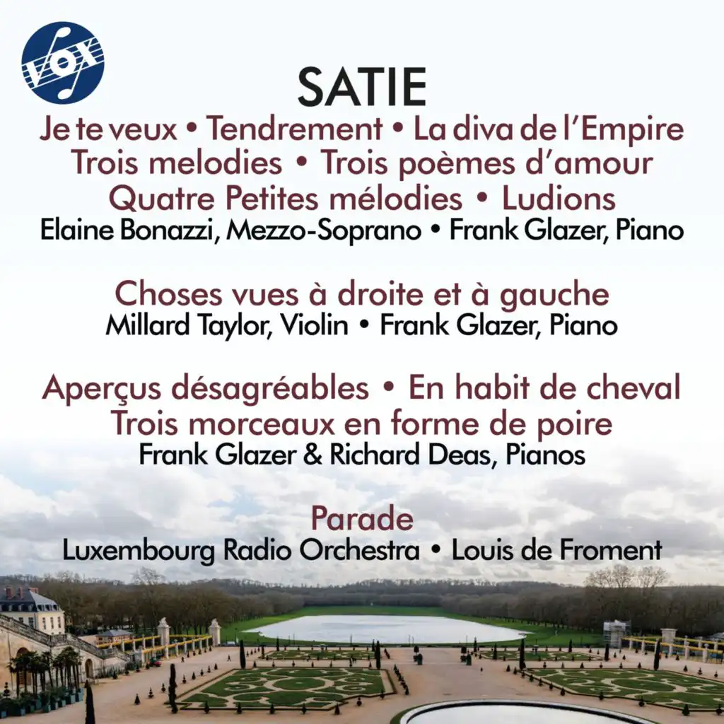 Satie: Je te veux, Tendrement & Other Works
