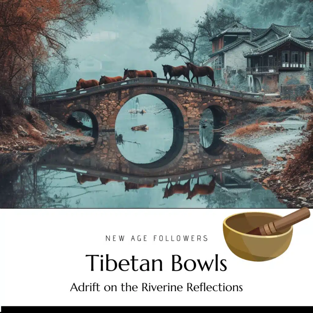 Tibetan Bowls Adrift on the Riverine Reflections