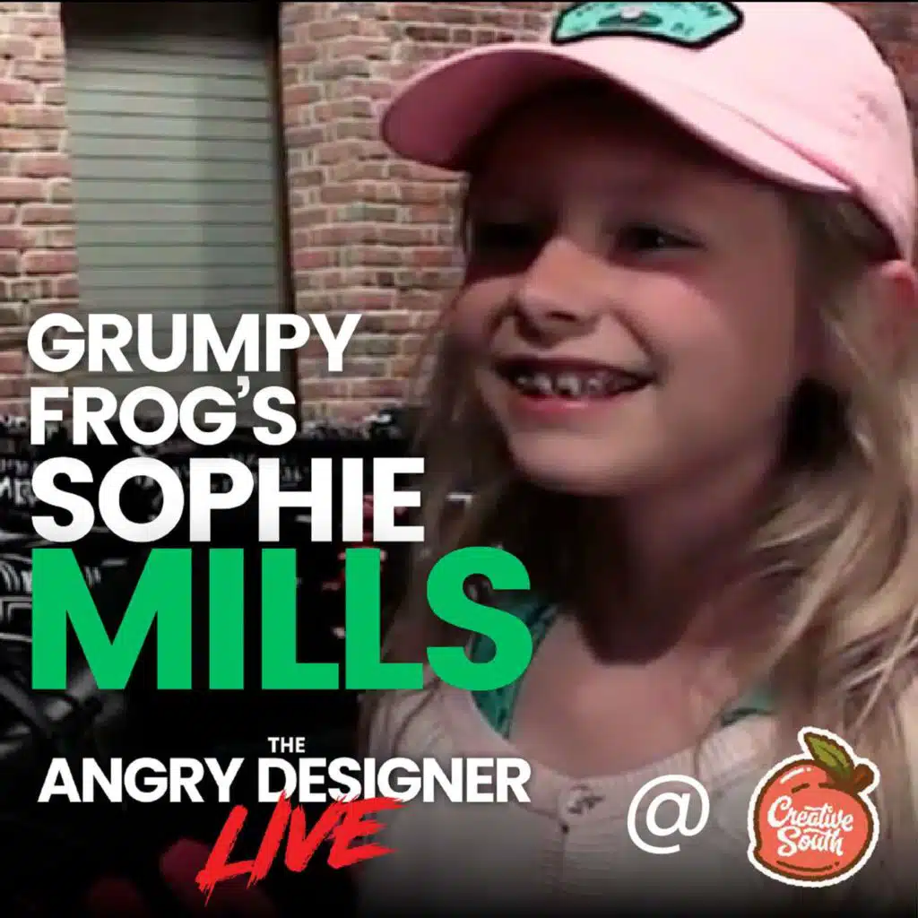 Sophie Mills, founder of GC Grumpy Frog from Creative South 2024 on the Angry Designer LIVE