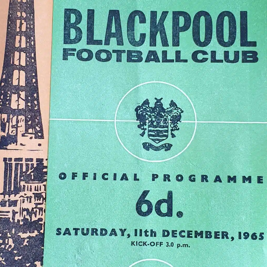 Blackpool v. Stoke City 11th December 1965