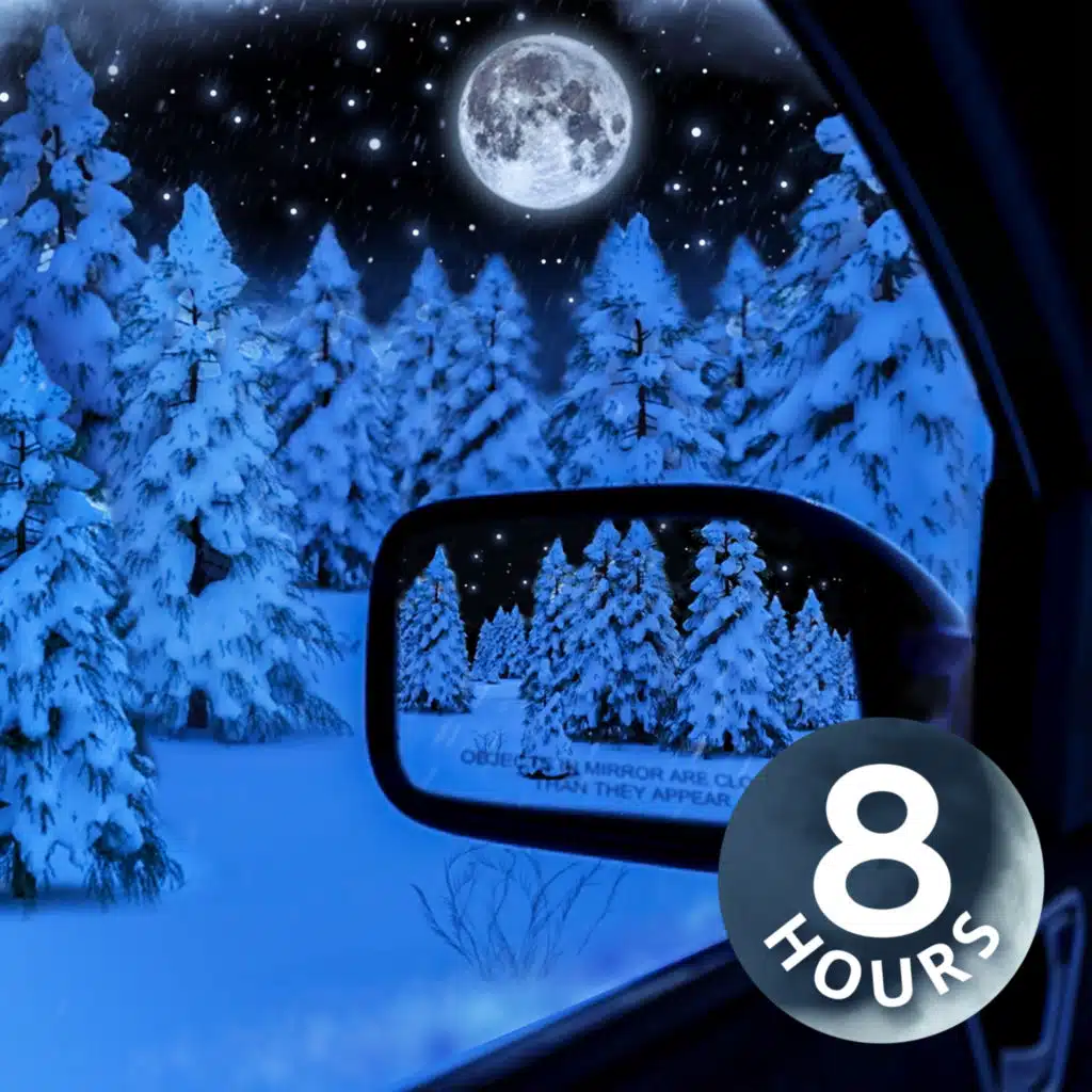 Driving Ambience in Winter Snowstorm | 8 Hour White Noise Sounds