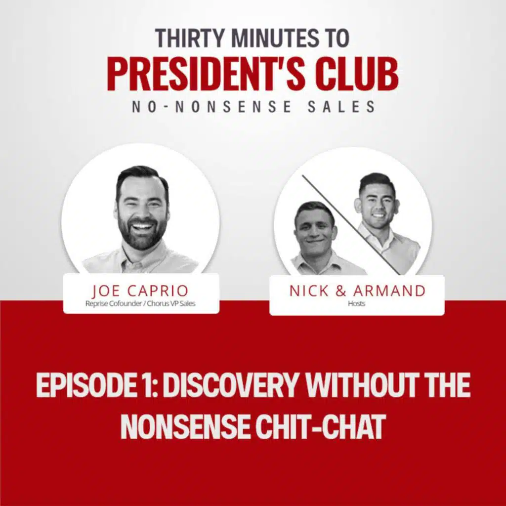 #1 - Discovery without the nonsense chit-chat (Joe Caprio, Cofounder @ Reprise, former VP Sales @ Chorus)