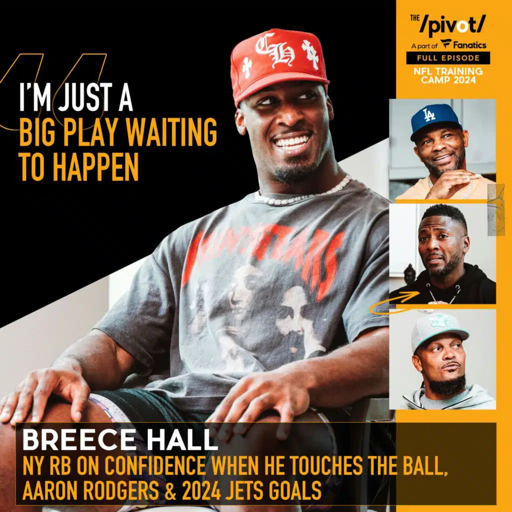 Breece Hall New York Jets Running Back ready for NFL Training Camp, Ranked #2 by executives, talks Aaron Rodgers, Garrett Wilson, Sauce Gardner, boasts Jets confidence as the best on defense & offense, 2024 goals, who wins the AFC & his family roots
