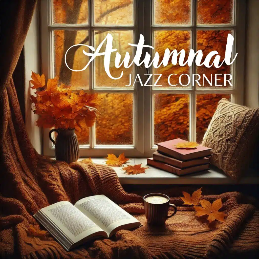 Autumnal Jazz Corner: Warm Book Haven, Sophisticated Jazz Nook