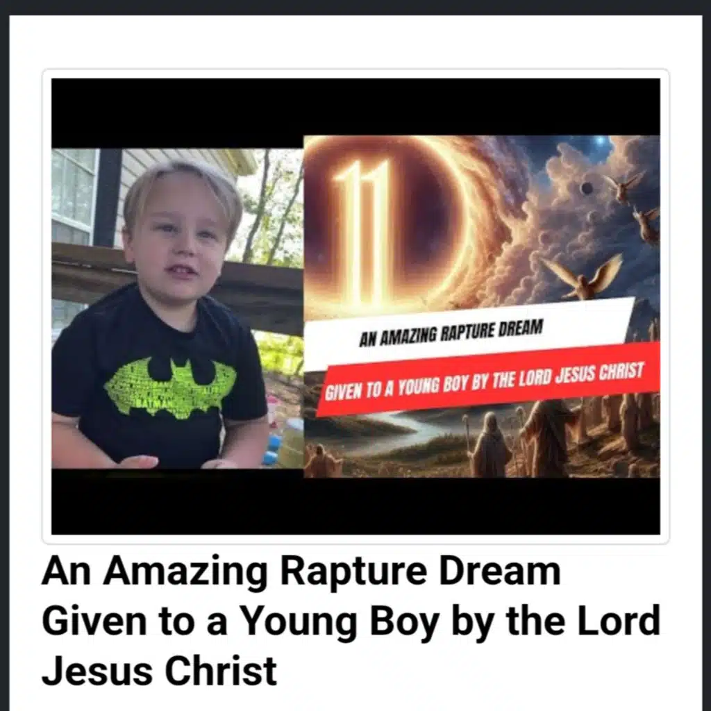 An Amazing Rapture Dream Given to a Young Boy by the Lord Jesus Christ