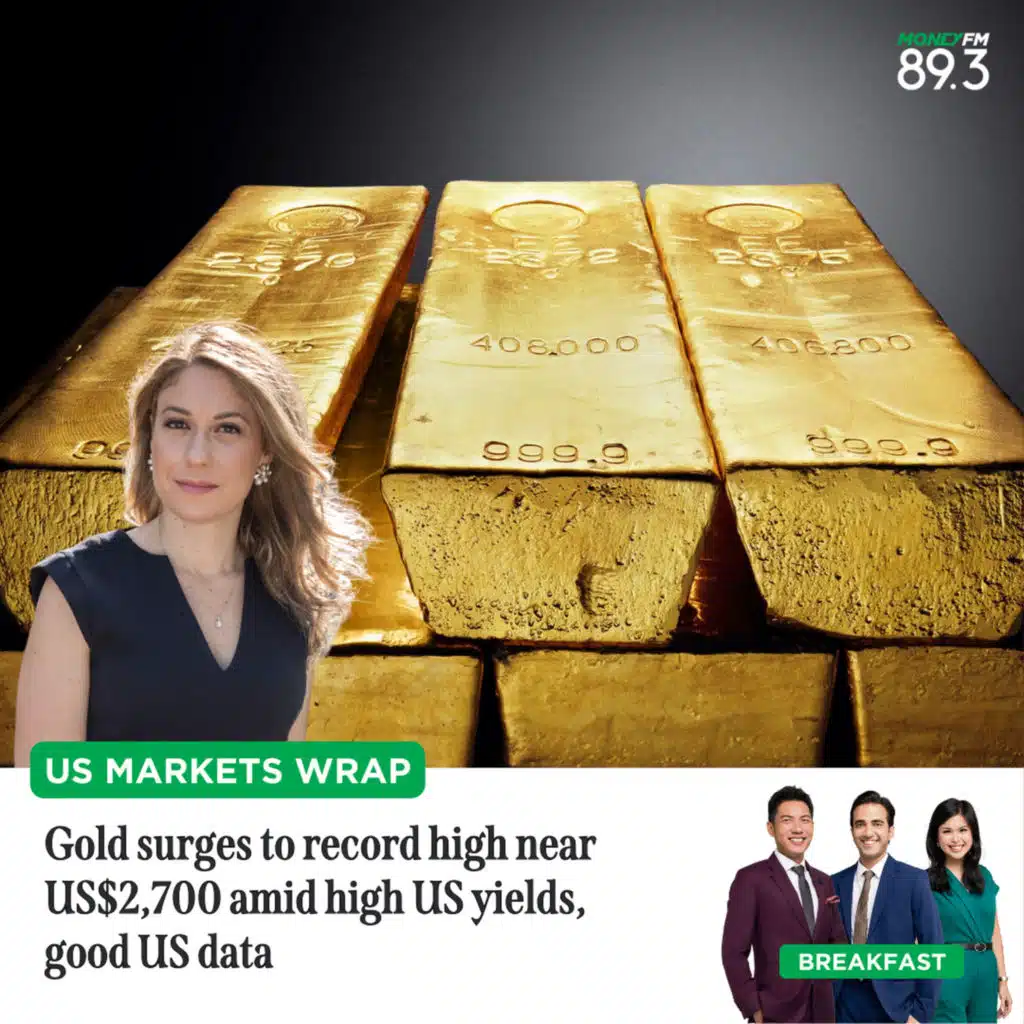 US Markets Wrap: Gold surges to record high near US$2,700 amid high US yields, good US data