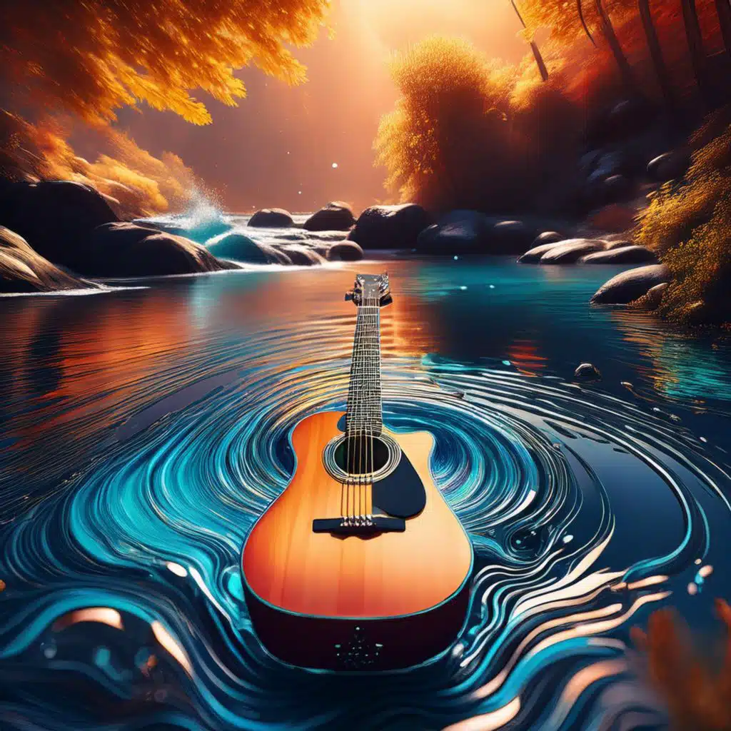 Streamside Strums: Guitar Melodies with Water Sounds