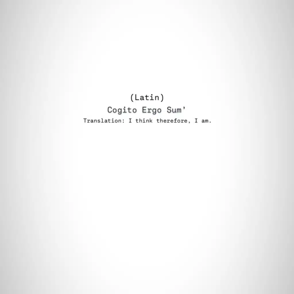 Cogito, Ergo Sum.