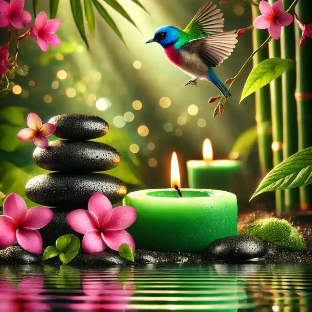 Bamboo Sanctuary: Tranquil Zen Meditation with Flowing Water for Healing and Relaxation