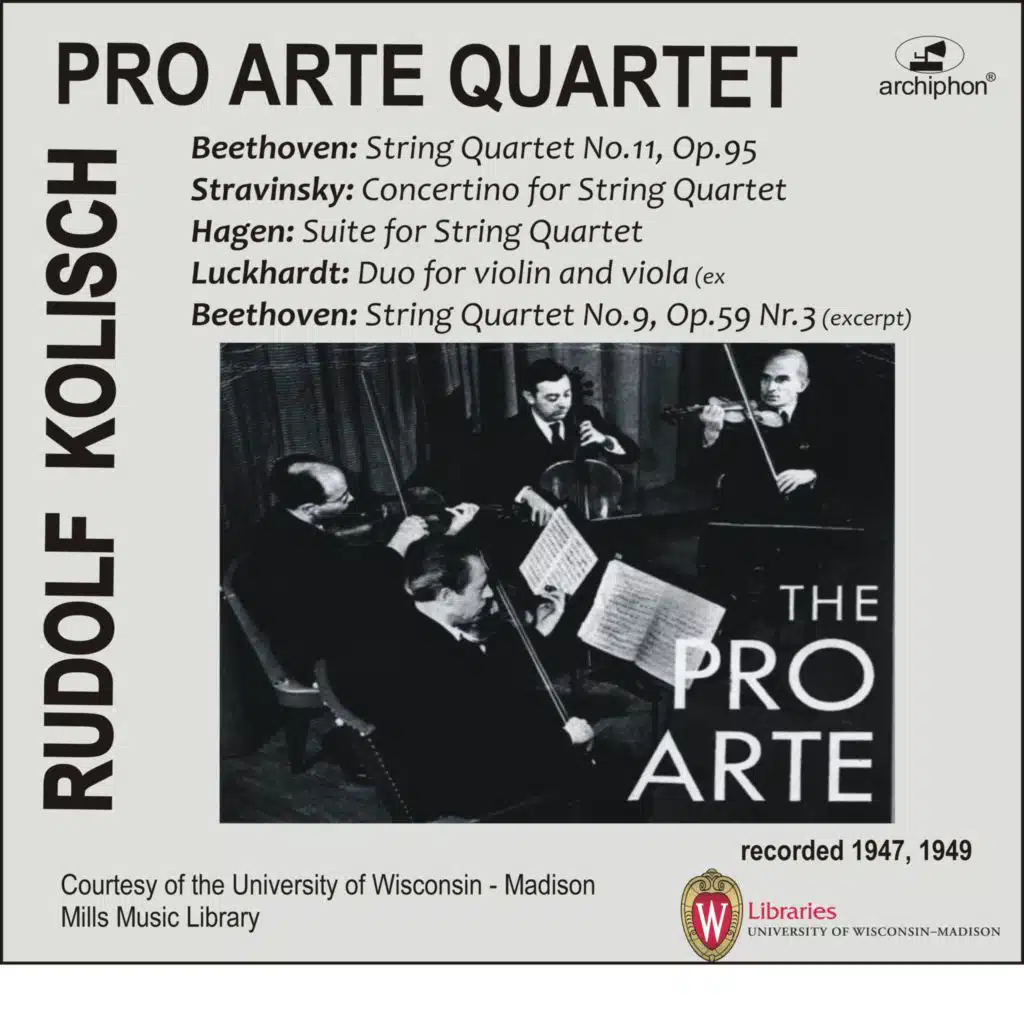 String Quartet No. 11 in F Minor, Op. 95 "Quartetto serioso": I. Allegro con brio