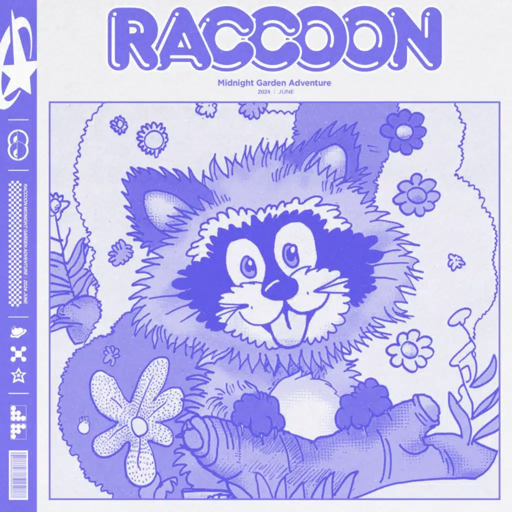 Raccoon Midnight Garden Adventure