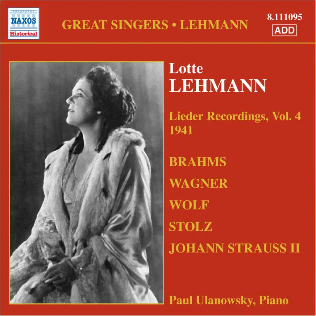 Lehmann, Lotte: Lieder Recordings, Vol. 4 (1941)