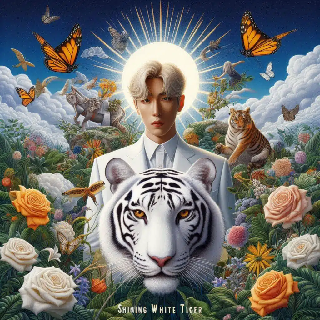 shining white tiger