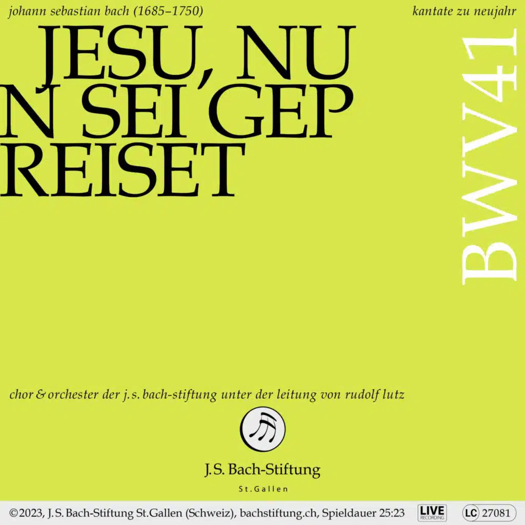 Stephan Macleod, Chor der J.S. Bach-Stiftung, Orchester der J.S. Bach-Stiftung & Rudolf Lutz