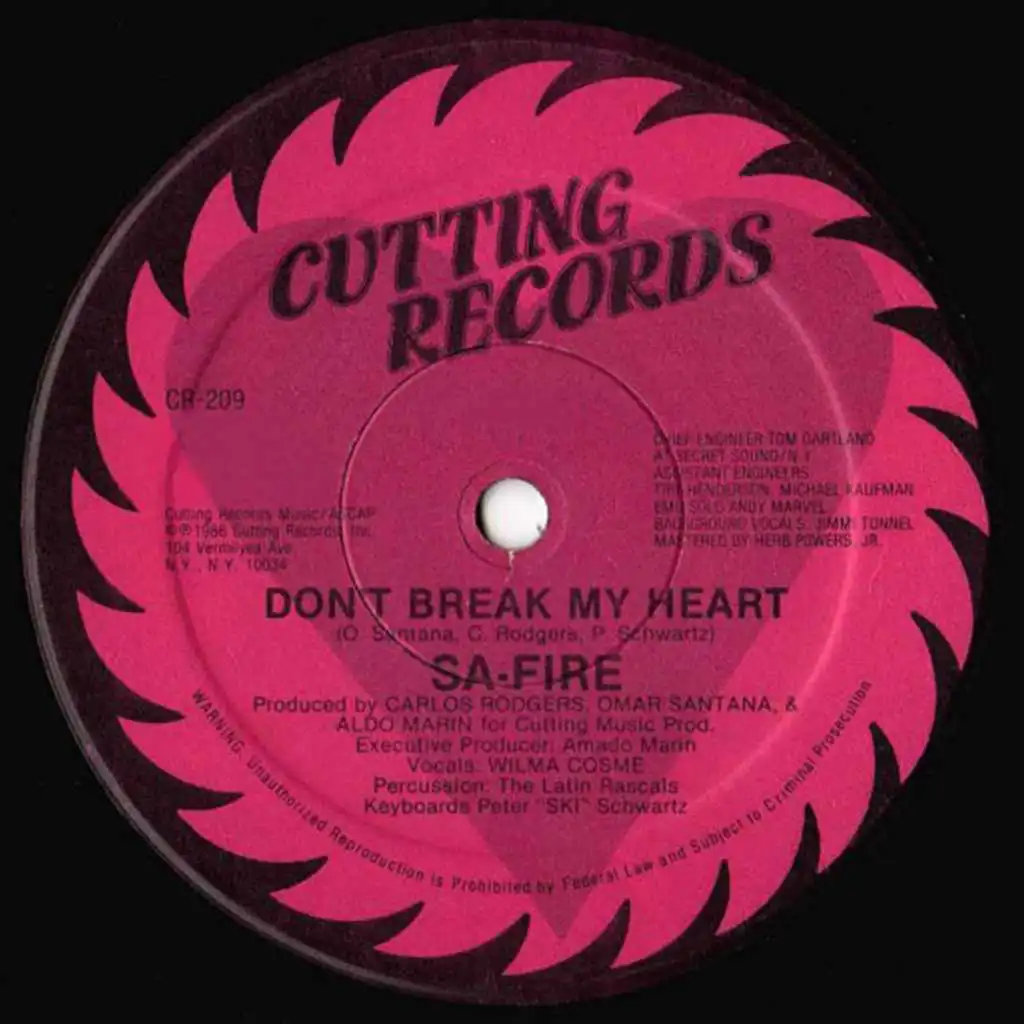 Don't Break My Heart (7" Version) [feat. Aldo Marin, Omar Santana & Carlos Rodgers]