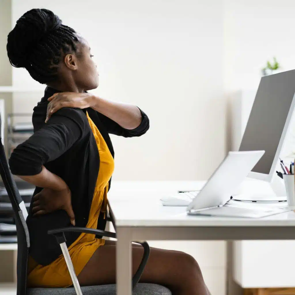 How can I improve my posture in the office?